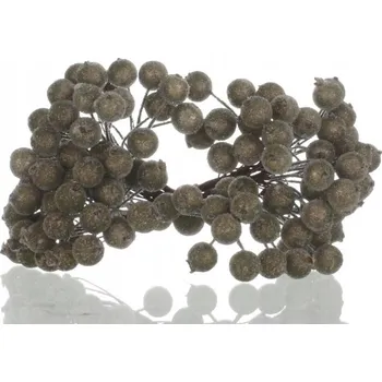 Vánoční dekorace MRAZIVÁ jeřabina, ozdoby na vánoční stromeček, 120 ks