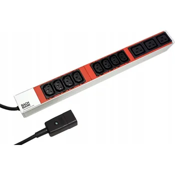 Napájecí kabel BACHMANN IT PDU Zásuvková lišta RACK 1U 8x C13 3x C19 napájecí kabel C20