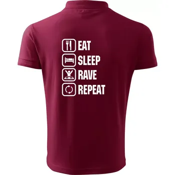 Pánská košile Eat sleep rave repeat - Polokošile pánská Pique Polo 203 - 3XL ( Garnet )
