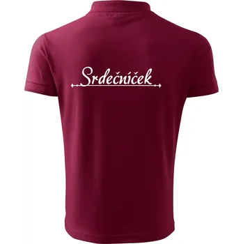 Pánská košile Staročeština - Srdečníček - drahoušek - Polokošile pánská Pique Polo 203 - 4XL ( Garnet )