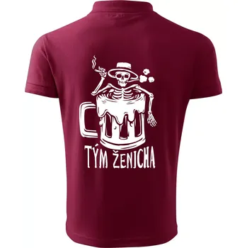 Pánská košile Tým ženicha kostra - Polokošile pánská Pique Polo 203 - 4XL ( Garnet )