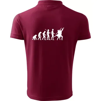Pánská košile Evoluce tanec - tančící dvojice - Polokošile pánská Pique Polo 203 - 5XL ( Garnet )