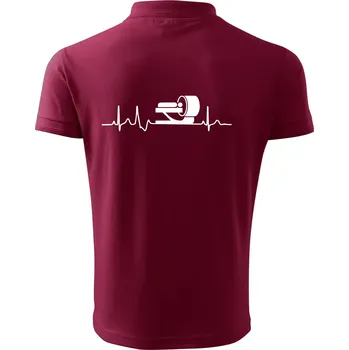 Pánská košile EKG radiologie - Polokošile pánská Pique Polo 203 - 4XL ( Garnet )