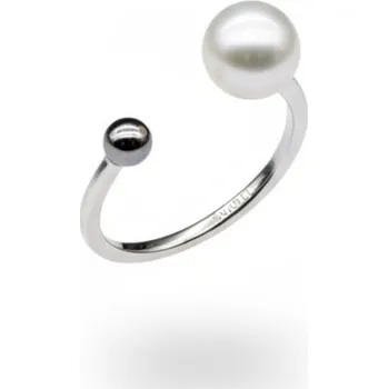Prsten Stříbrný prsten s perlou - WHITE