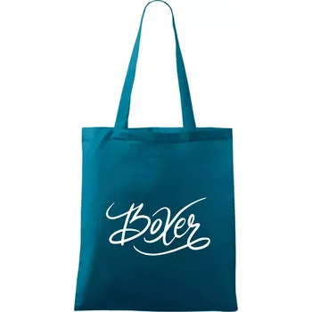 Boxer - nápis okrasný - Taška bavlněná - 42 x 38 cm ( Petrolejová )