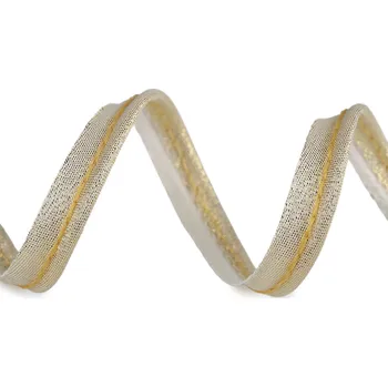 Lurexová paspulka / kédr šíře 10 mm, střední, 2 zlatá