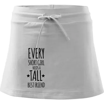 Dámská sukně Every short girl needs a tall best friend - Sportovní sukně - two in one - XS ( Bílá )