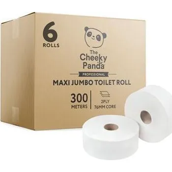 Toaletní papír Neznámý Toaletní papír, bílá, bambusový, 2-vrstvý, 300 m, průměr 24,2 cm, 6 rolí, CHEEKY PANDA 76-PFMAXJRL6