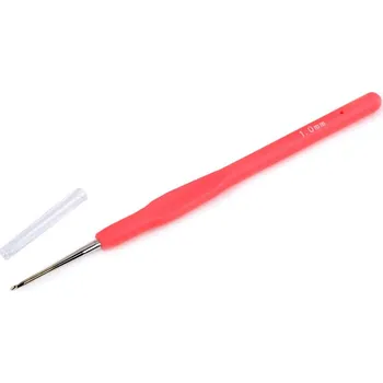 Jehla na filcování Háček na háčkování se silikonovou rukojetí, zlatá špička vel. 0,5; 0,6; 0,8; 1; 1,25 - 4 (1 mm) růžová korálová