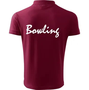 Pánská košile Bowling nápis psací - Polokošile pánská Pique Polo 203 - 3XL ( Garnet )