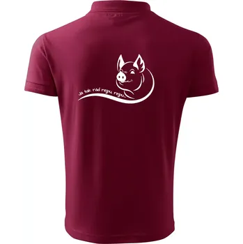 Pánská košile Prasátko - Já tak rád rejpu, rejpu - Polokošile pánská Pique Polo 203 - 2XL ( Garnet )