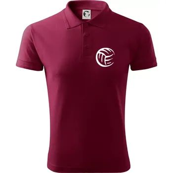 Pánská košile Volejbal míč prso - Polokošile pánská Pique Polo 203 - 5XL ( Garnet )