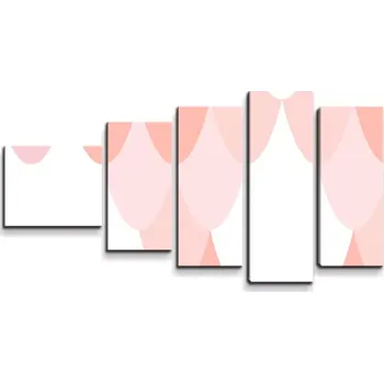 Obraz Sablio Obraz - 5-dílný Růžové obloučky - 100x60 cm