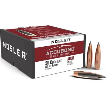 Příslušenství pro sportovní střelbu Střely Nosler ABLR .30 cal, dia .308, 190grs