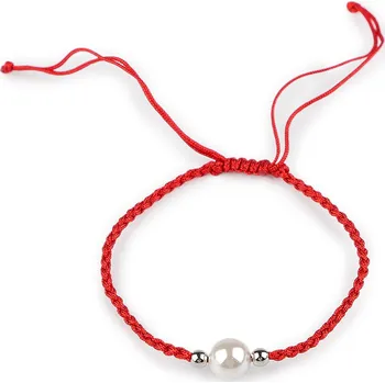 Náramek Náramek shamballa s perlou, střední, 1 červená platina