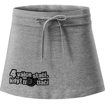 Dámská sukně 4 válce stačí když ti turbo tlačí - Sportovní sukně - two in one - XS ( Tmavě šedý melír )