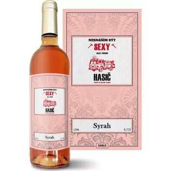 Víno Sablio Růžové víno Nesnáším být sexy, ale jsem hasič: 0,75 l