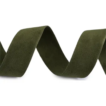 Stuha Sametová stuha oboustranná šíře 25 mm Varianta: 6 zelená khaki, Balení: 1 m