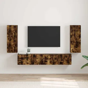Televizní stolek vidaXL TV wall cabinet Nástěnný 2 pcs Kouřový dub 30 x 31 x 80 cm
