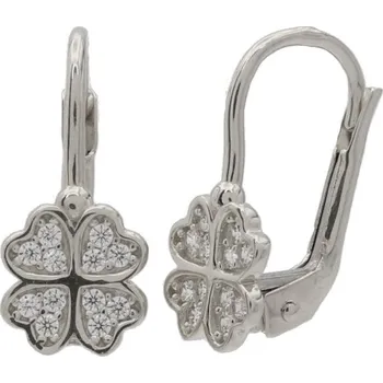 Náušnice Zlaté náušnice z bílého zlata se zirkony CDL104W (585/1000) 1.7 g