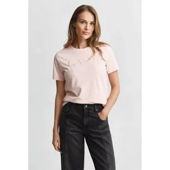 Dámské oblečení TRIČKO GANT REG TONAL GRAPHIC SS T-SHIRT APRICOT PINK