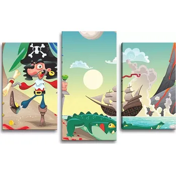 Obraz Sablio Obraz - 3-dílný Pirát - 75x50 cm