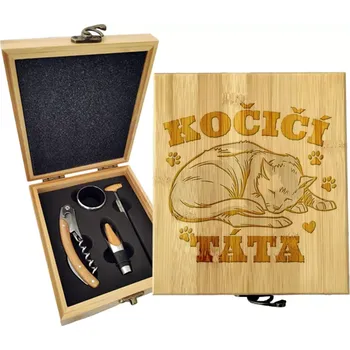 Víno Sablio Dárková sada na víno Kočičí táta: 147×168×49 mm