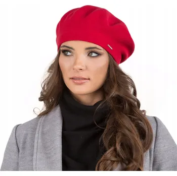 Pokrývka hlavy Červený baret Vivisence 7005 univerzální pokrývka hlavy čepice