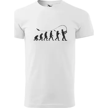 Sablio Tričko s potiskem Evoluce rybáře - bílé L