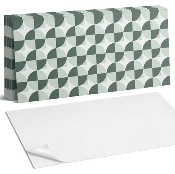 Dlažba Samolepicí Vinylové Dlaždice Geometrie kruhů a čtverců 6 Ks 60x30 cm