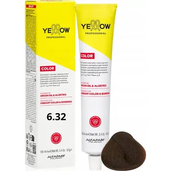 Barva na vlasy ALFAPARF YELLOW Barva na vlasy 6.32 Tmavě zlatá fialová blond 100 ml