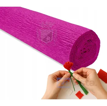 Obraz Krepový papír Krepový Papír floristický Italský 180g 50 cm x 2,5 m Tmavě růžová S-572