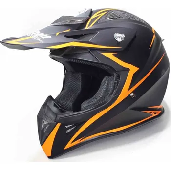 Helma na motorku PŘILBA SAFEBET HF-116 MATNÁ ČERNÁ Q178 ORANŽOVÁ VELIKOST L (ECE)