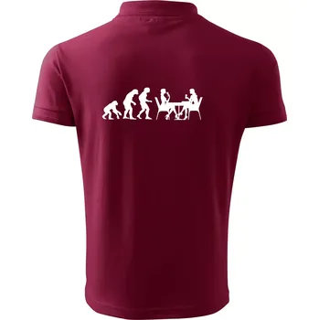 Pánská košile Evoluce vína ženy - Polokošile pánská Pique Polo 203 - 3XL ( Garnet )
