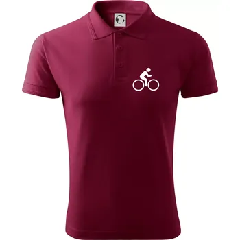 Pánská košile Cyklistika logo prsa - Polokošile pánská Pique Polo 203 - 5XL ( Garnet )