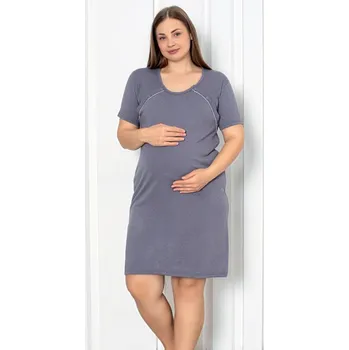 Těhotenské noční prádlo Těhotenská noční košile 27003 Dark Grey