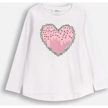 Dívčí oblečení Dětské tričko s dlouhým rukávem Coccodrillo ZC5143101FGK bílá 00X, vel. 92