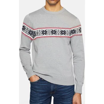Pánský svetr Pánský svetr Tommy Hilfiger se zimním vzorem - Velikost M, Barva Šedá 56537 8810268