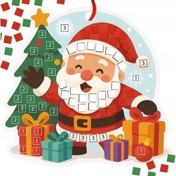 Výtvarná sada Vánoční ozdoba koule mozaika k nalepování Dárek Kreativní pro děti