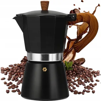 Kávovar Moka konvička na kávu hliníková 300 ml černá