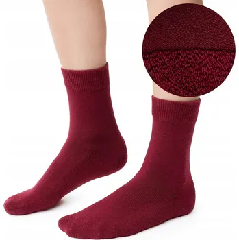 Dámské ponožky Ponožky DĚTSKÉ VLNĚNÉ MERINO WOOL froté chodidlo steven 190 bordó 26-28