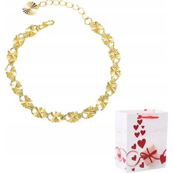 Náramek Dámský náramek Zlatý 24k Tenký Šťastný Čtyřlístek Čtyřlístek