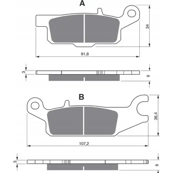Brzdová destička Brzdové destičky Gold Fren 255 K5