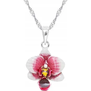 Náhrdelník STŘÍBRNÝ NÁHRDELNÍK KVÍTEK S RÓDIOVOU ÚPRAVOU PRO NI STŘÍBRO