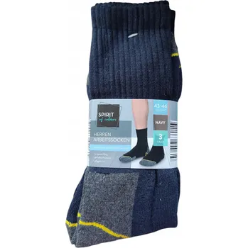Pánské ponožky 68* Pánské dlouhé pracovní Ponožky vel. 43-46, tmavě modré, 3 páry