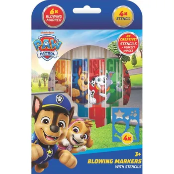 Jiri Models Fixy foukací 6ks se šablonami pro kluky Tlapková patrola/Paw patrol v krabičce 12x19cm