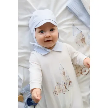 Kojenecká čepice Dětská bavlněná čepice Jamiks LEWIS LEWIS.Nak.glow.JLH062.K modrá 50X, vel. 42