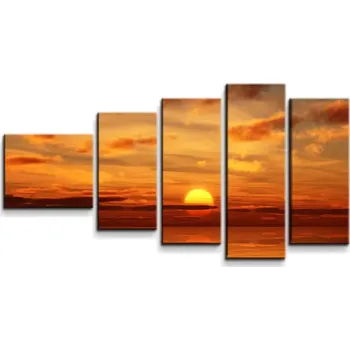 Obraz Sablio Obraz - 5-dílný Oranžové slunce - 100x60 cm