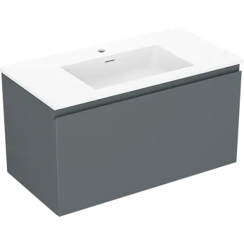 Koupelnový nábytek Mexen Orio koupelnová skříňka 90 cm s umyvadlem Otis, 1 zásuvka, grafit mat/bílá mat - 91A10-09047-1-BF66-W18M01 Skříňky s umyvadlem