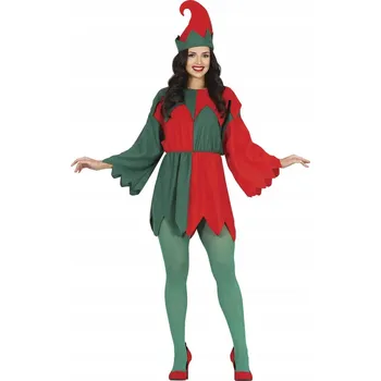 Karnevalový kostým Vánoční elfský Kostým šaty čepice vel L